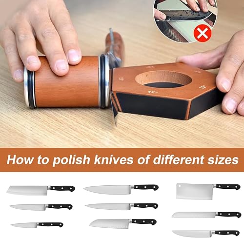 Miniatura 5 de Kit de afilador de cuchillos rodantes  5 ángulos magnéticos (1215171922)  Herramienta profesional de afilar cuchillos rodantes con discos de