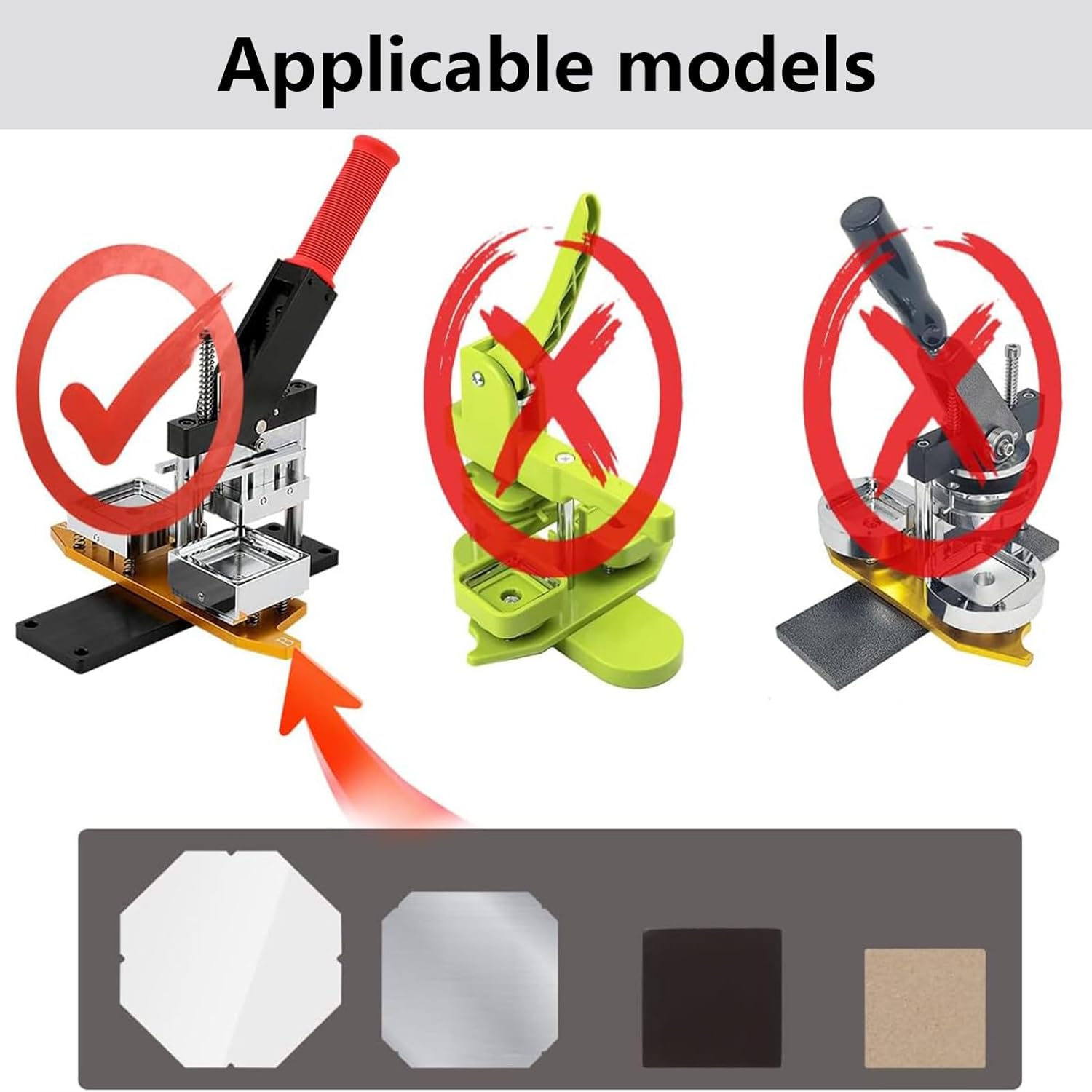 500 Sets Square Refrigerator Magnet Making Consumables, 2 X 2 Inches Cardboard Magnet Materials, with Transparent Film, Metal Shell, Magnet, Cardboard