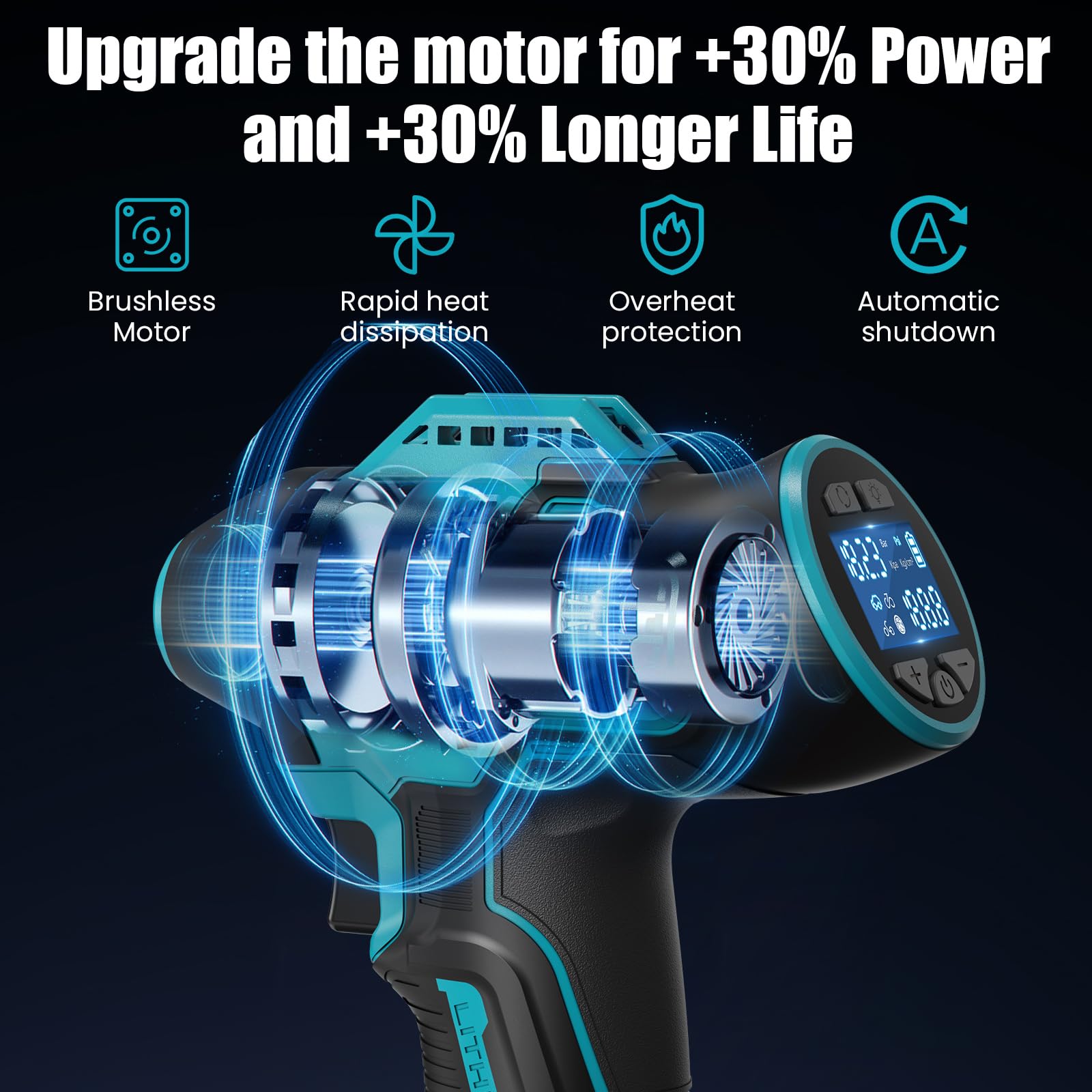 Przenośna sprężarka powietrza do Ma-Kita, akumulator 18 V, 160 PSI, bezprzewodowa, przenośna sprężarka z akumulatorem 21 V, pompka powietrza z cyfrowym manometrem, do samochodów, motocykli, piłek