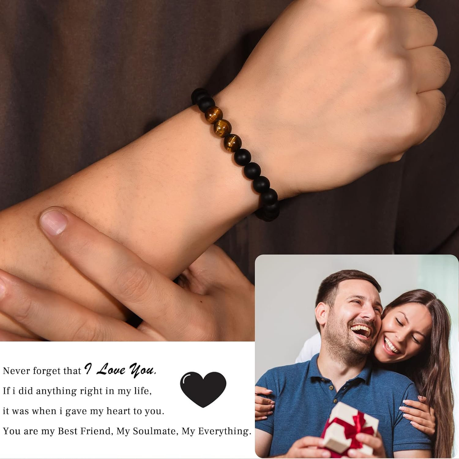 Mens Bracelet Gifts for Dad Husband Stepdad Bonus/First Time/New Dad to Be -Father's Day Christmas Valentines Day Anniversary Birthday Gifts for Him Man - Image 2