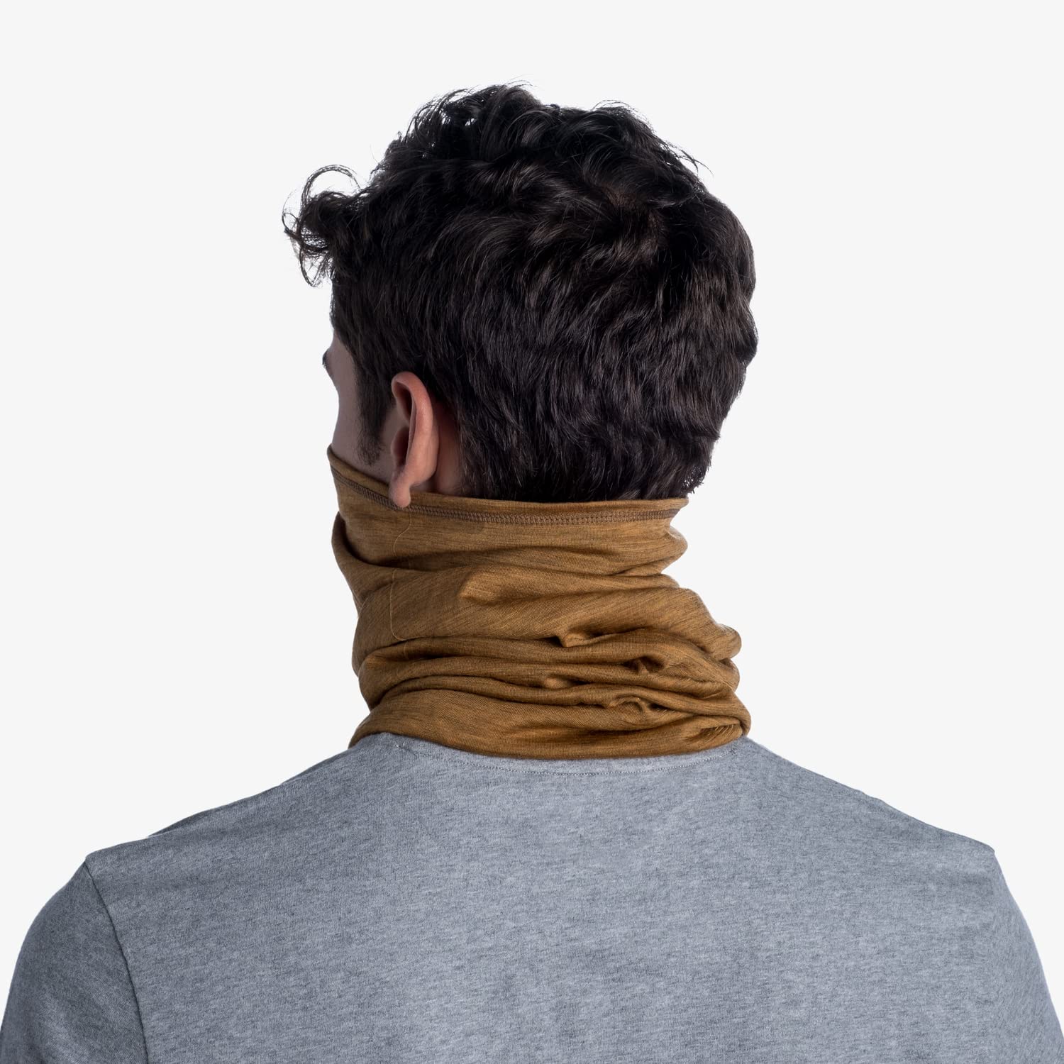 BUFF®| Merino Lightweight Multifunktionstuch Tour de cou Homme Femme Adulte, Echarpe multifonctionnelle, 100% Laine mérinos, Randonnée, Outdoor, Durable, Légère, Fine, Taille unique, Bleu noche