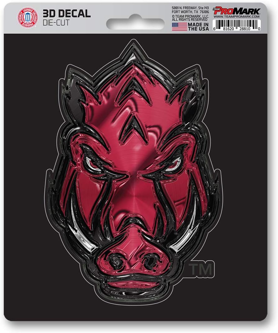 FANMATS 62804 Arkansas Razorbacks 3D Decal Sticker