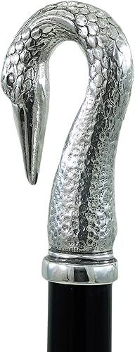 Miniatura 3 de Bastón personalizado en madera de haya, hecho a mano en Italia, mango plateado brillante, 5 colores, elegante