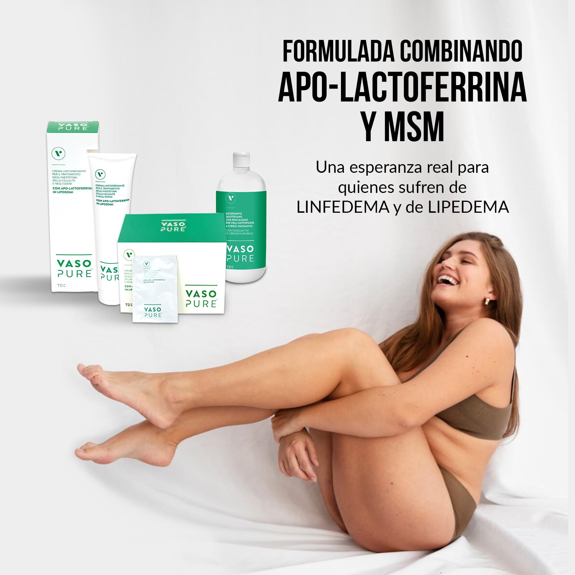 Vasopure 200ml - crema dirigida al tratamiento de edemas como la celulitis, linfedema, lipedema.