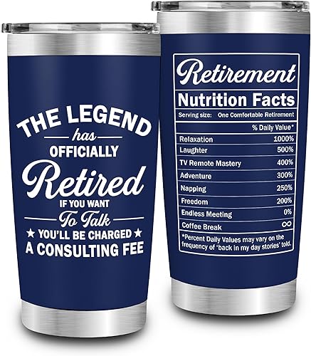 Retirement Gifts for Men - The Legend Has Retired - Retired Tumbler for Dad - Retirement Gifts For Husband
