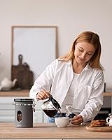 Vista 5 de Veken Coffee Canister with Window,Airtight Stainless Steel Kitchen Food Storage Container, Date Tracker & Scoop for Grounds Coffee, Beans, Tea