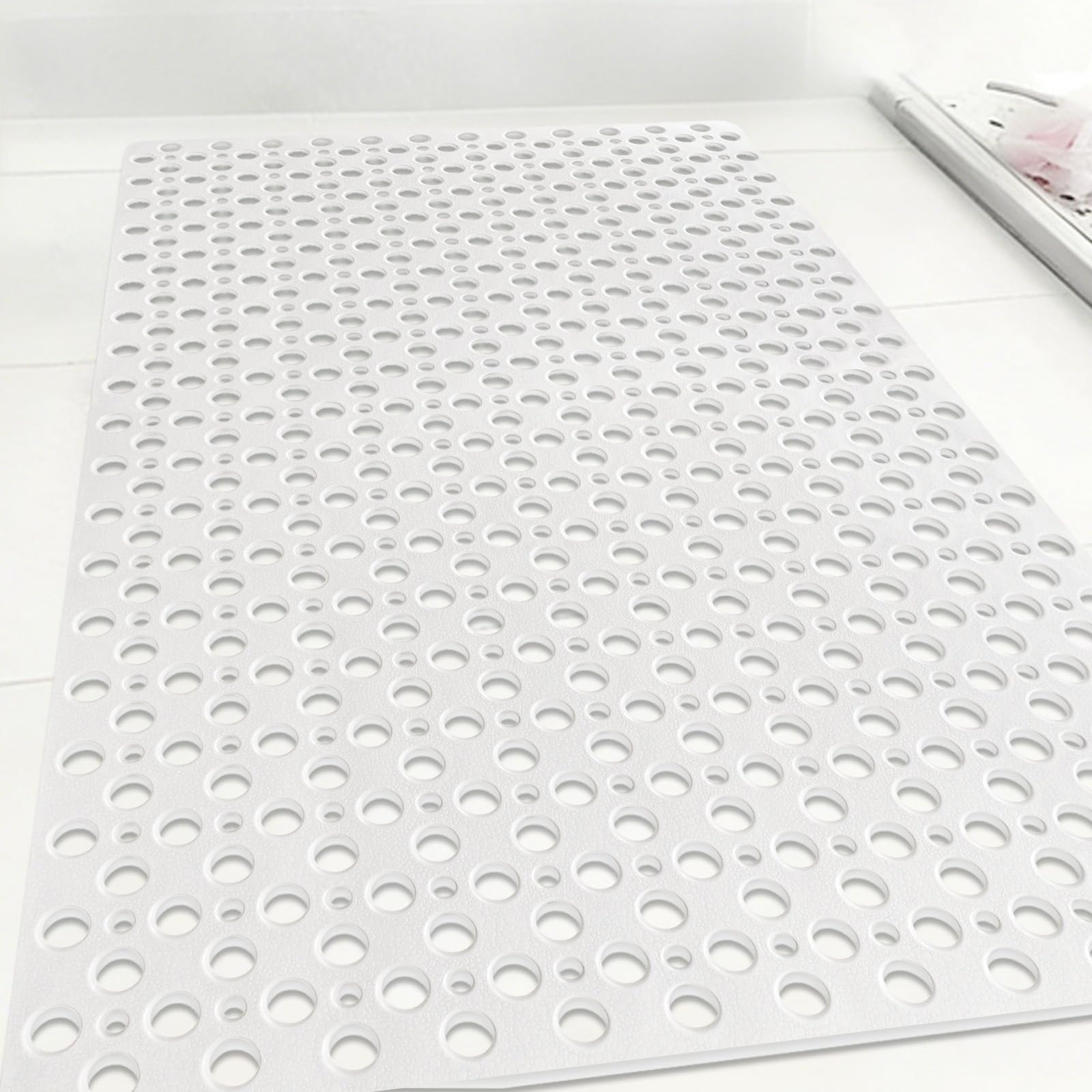 Mofonky Non Slip Shower Mat: 120 x 80 cm Extra Large Shower Mats for Inside Shower - Soft TPE Anti Slip Anti Mould Long Shower Matt with Large Drain Holes
