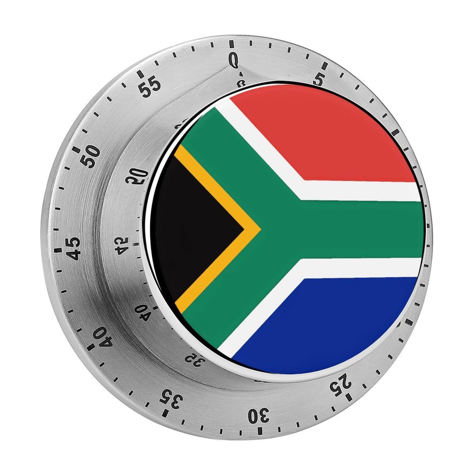 Adfgyerh Style South Africa Flag Timer For Cooking, Kitchen Timer Magnetic No Batteries Required, Mechanical Timer With Loud Alarm, For Fitness Baking Exercise Oven