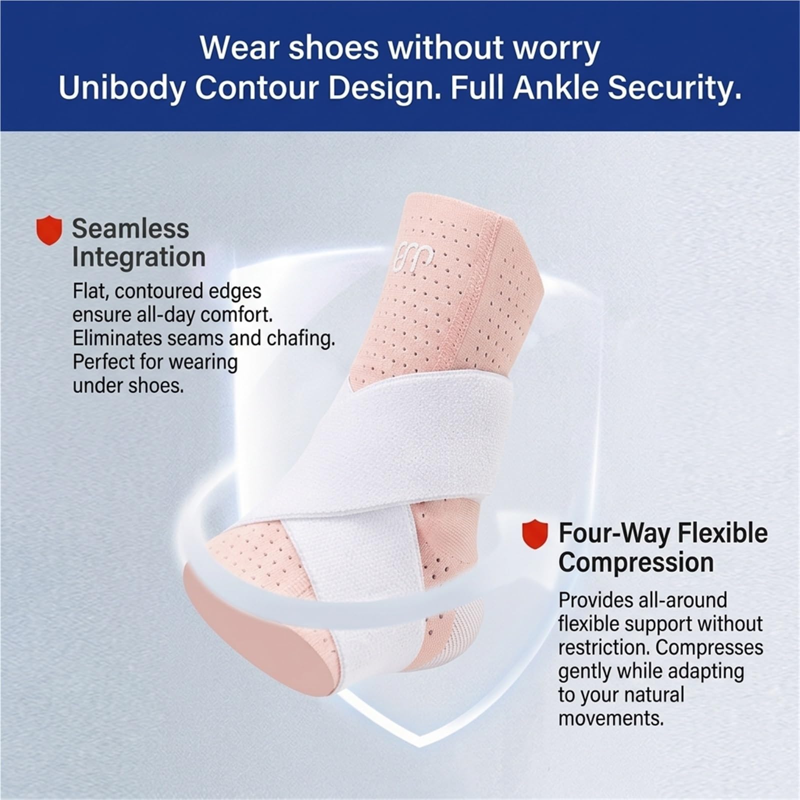 Generisch Kompressions-Sprunggelenkbandage, mit atmungsaktivem Stoff, für Sport und tägliches Gehen, Modell CJDW1050 (M)