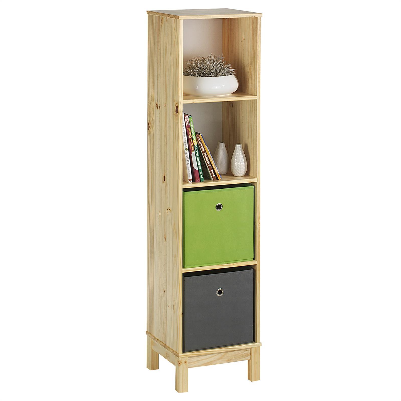 Etagère 4 niches LOGO bibliothèque, étagère colonne en pin massif naturel