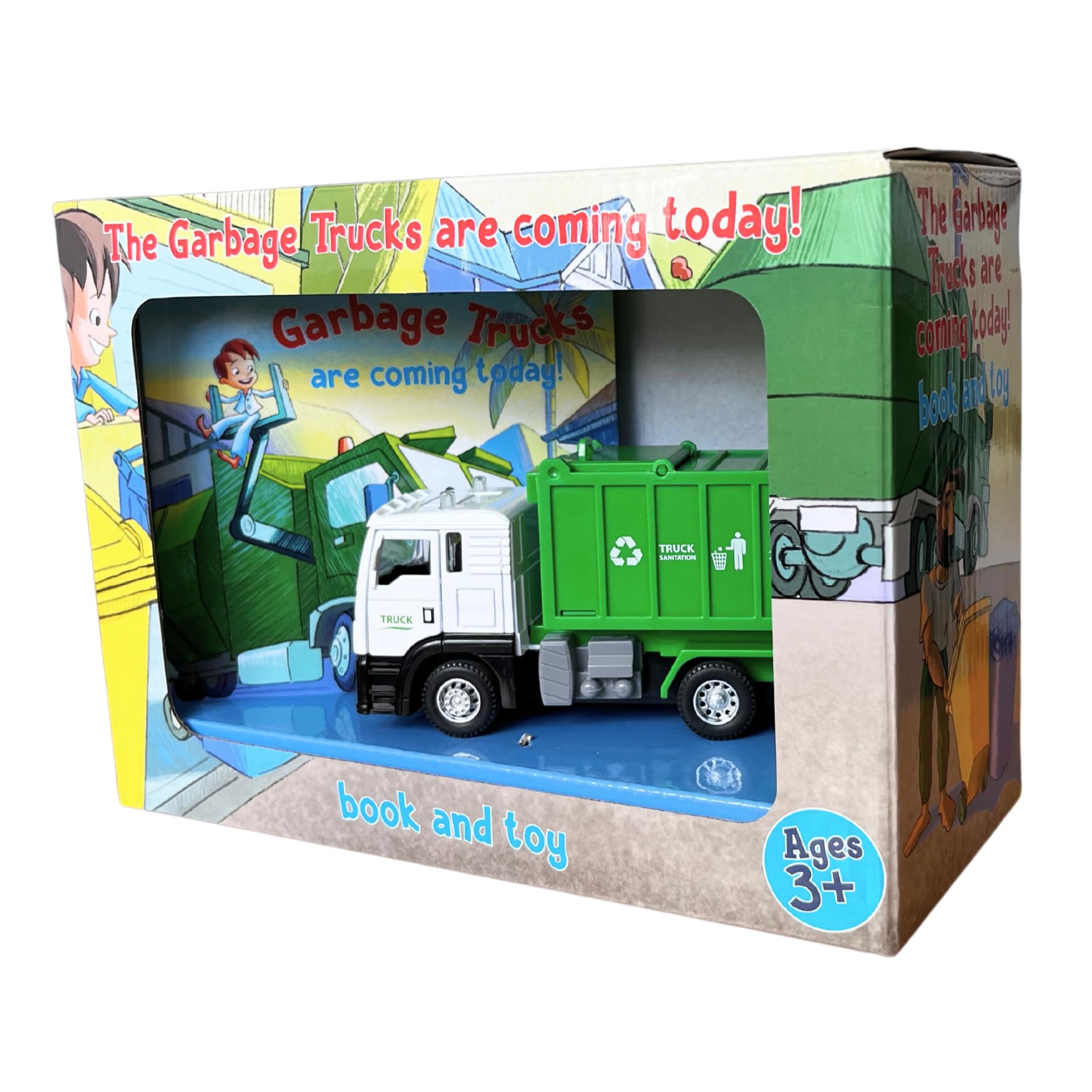 The Garbage Trucks are Coming Today! Gift Box: Book and truck with flashing lights and sound