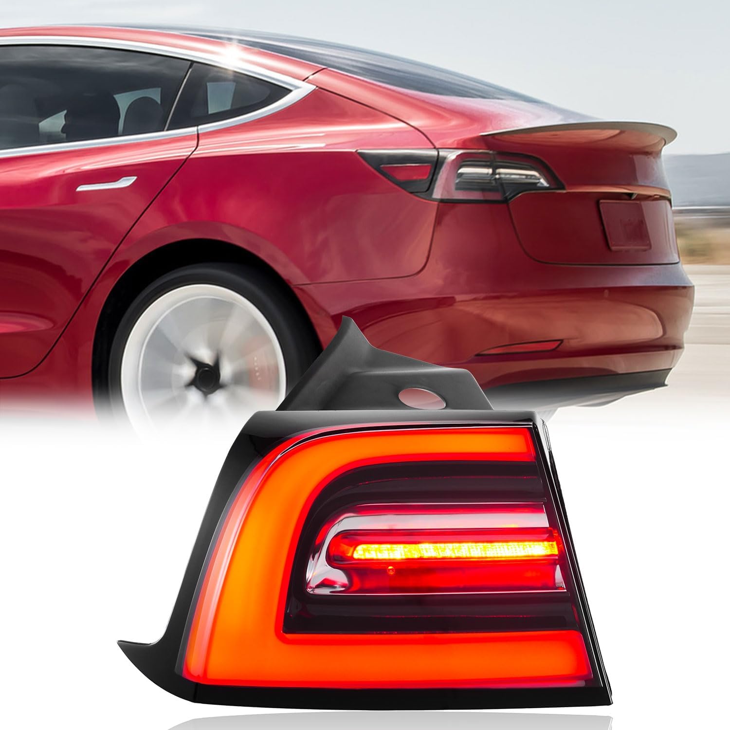 TODO 107739700G 3 Pin Tail Lights Compatible With Tesla Model 3 2017-2021 1077397 107739700H 107739700F Rear Lamp Driver Left Side