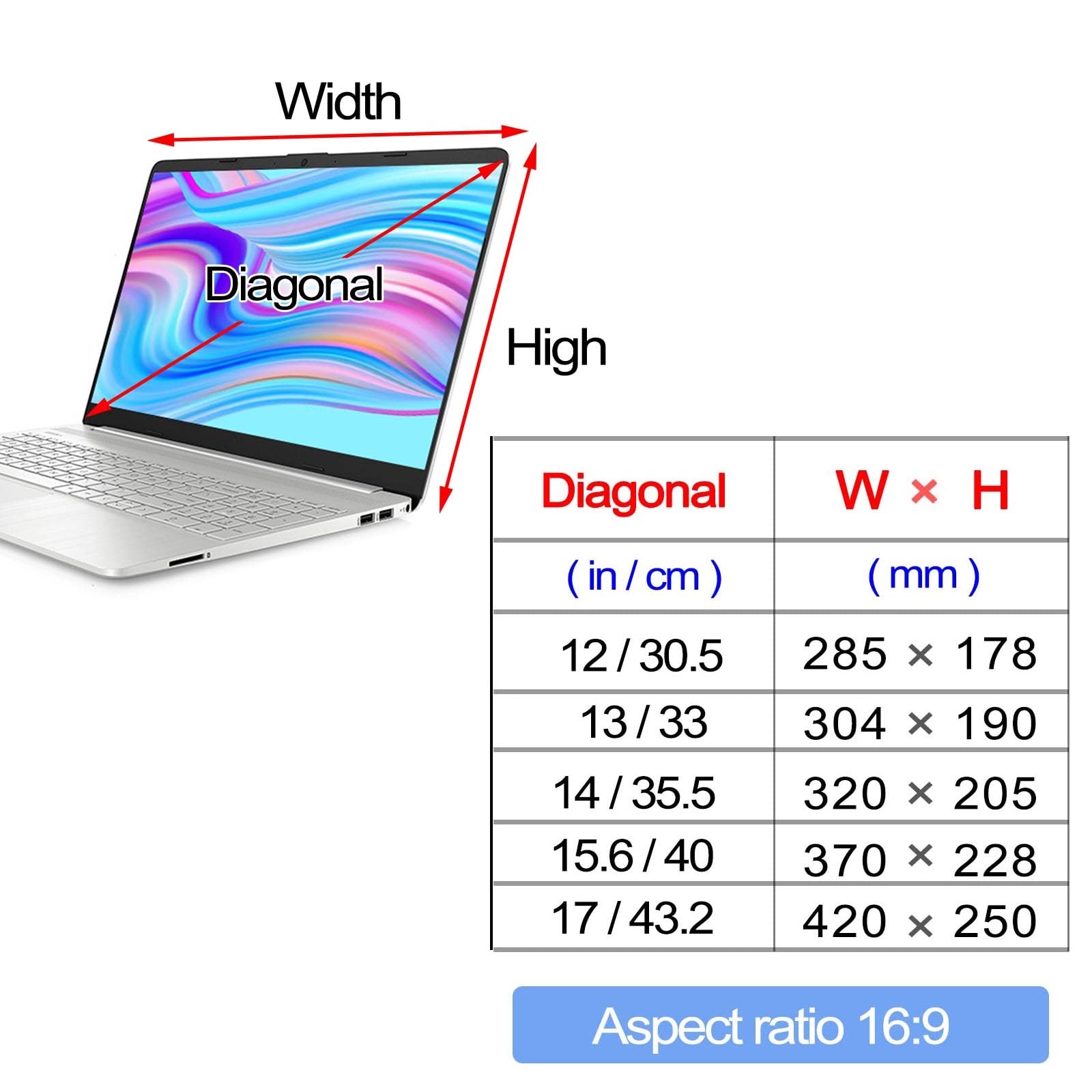Pellicola Protettiva per Schermo Anti-Luce Blu per Laptop, Filtro di Protezione dalle Radiazioni per La Protezione degli Occhi, Pellicola Protettiva per Schermo HD, Trasp,Diagonal-14in/35.5cm