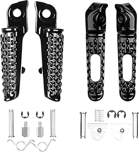 Miniatura 2 de Estriberas delanteras y traseras para Honda CBR1000RR 2004-2014, CBR600RR 2003-2023, CB1000R 2008-2014 (delantera+trasera-Balck)