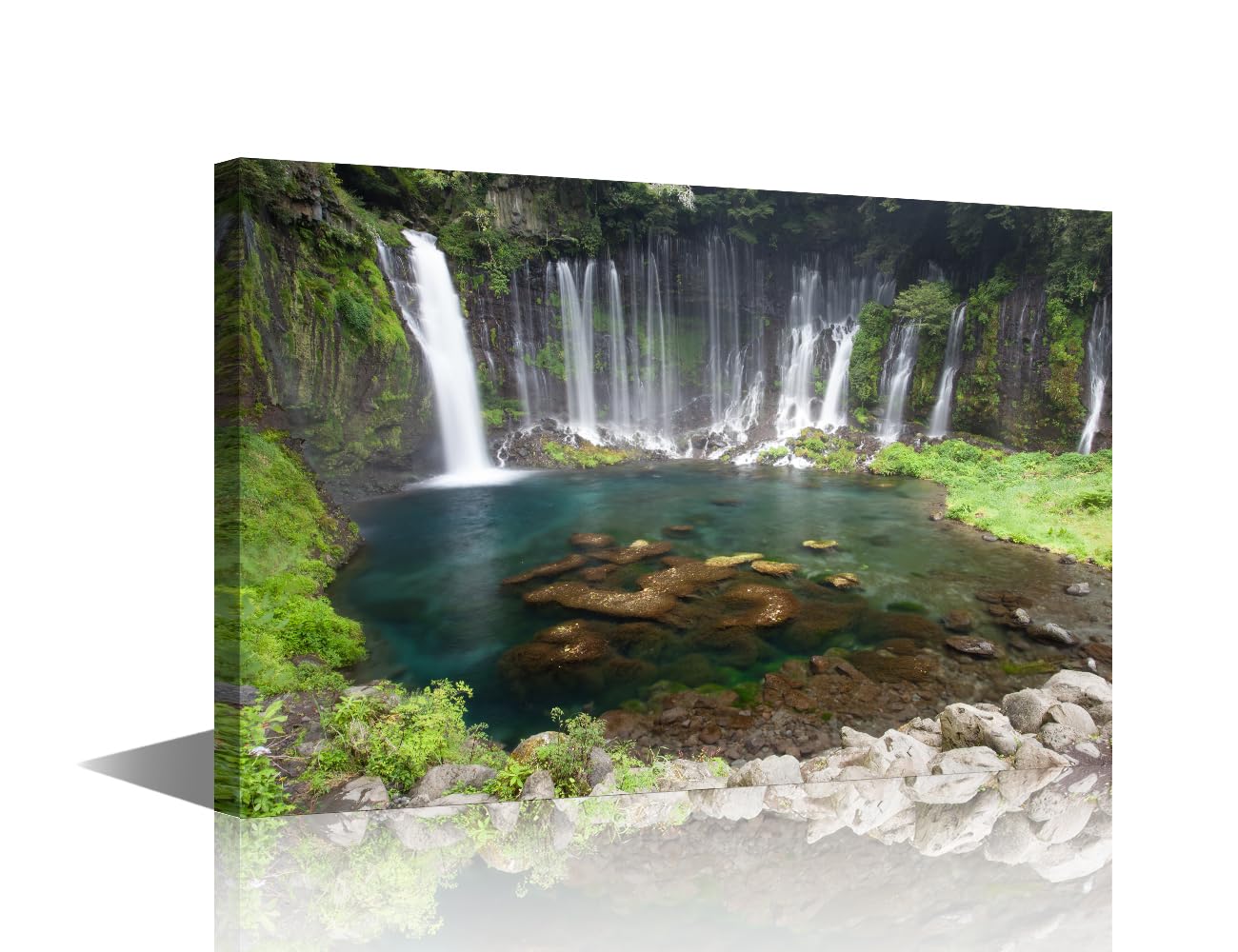 TISHIRON Shiraito Falls Canvas Wall Art Stream Waterfall Wall Paintings for Living Room Bedroom Decor Art Work Office Natural Landscape Pictures Prints for House Decorative 12" Wx18 Hx1 Panel