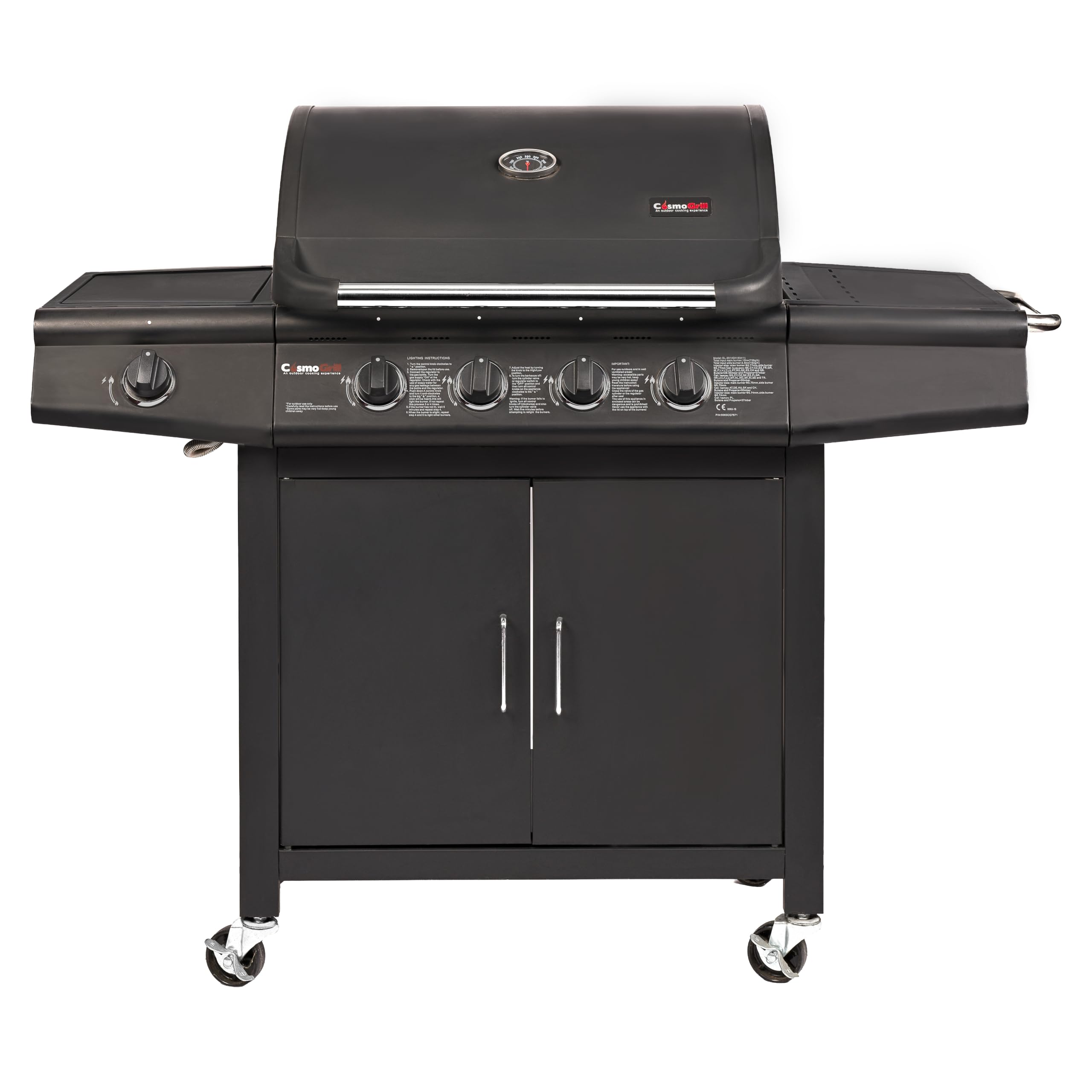 COSMOGRILL Deluxe 4+1 Gas Burner Grill Barbecue incl. Side Burner