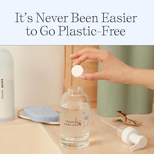 Miniatura 2 de BLUELAND Jabón de manos Duo Slate  2 dispensadores de jabón de manos de espuma de vidrio recargables + 8 repuestos de tableta, variedad de aromas,