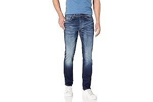 Premium Men's Ring of Fire Ash Black Distressed Biker Jeans