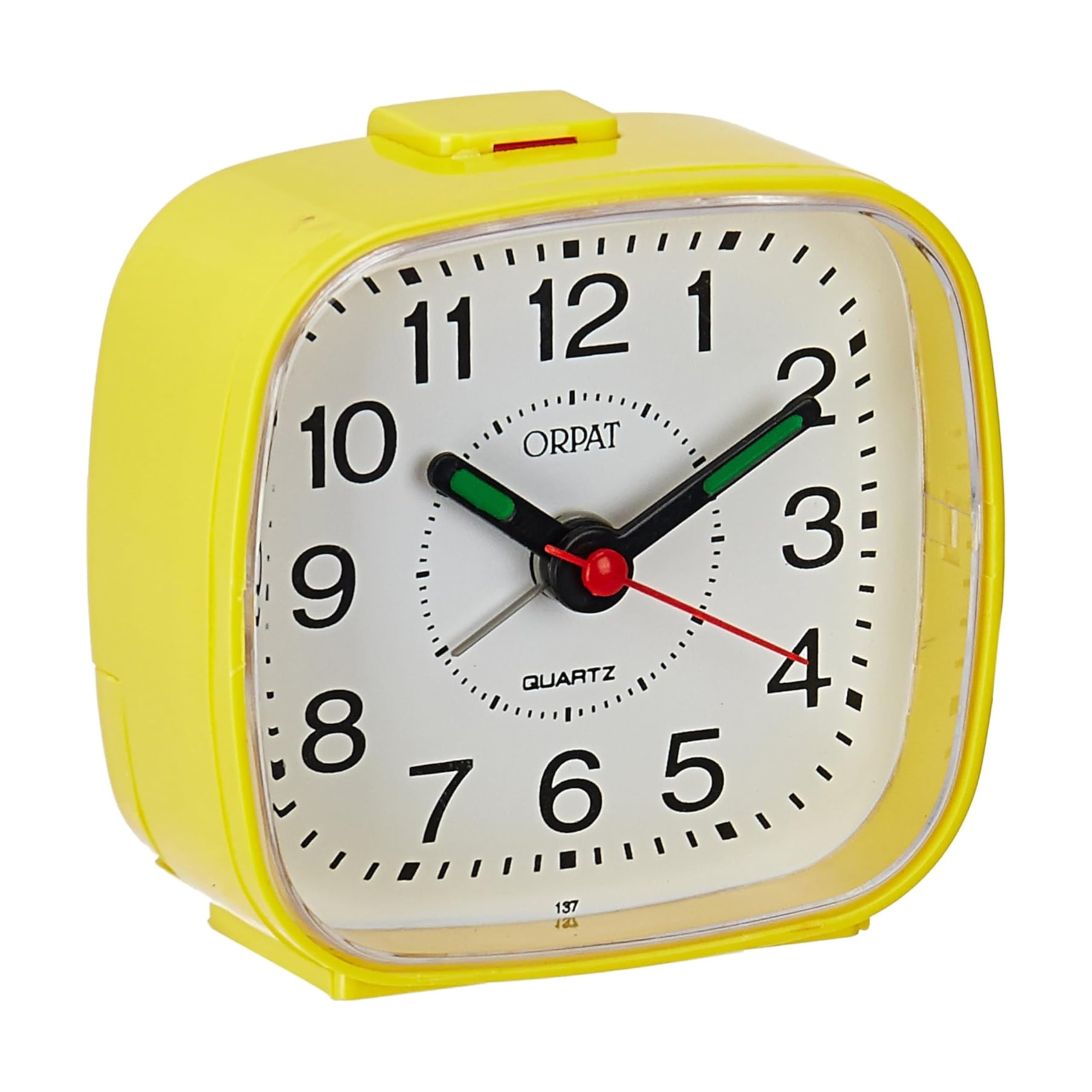 Orpat Abstract Plastic Beep Alarm Analog Clock (Yellow, 7.18 cm x 3.3 cm x 6.8 cm, TBB-137)