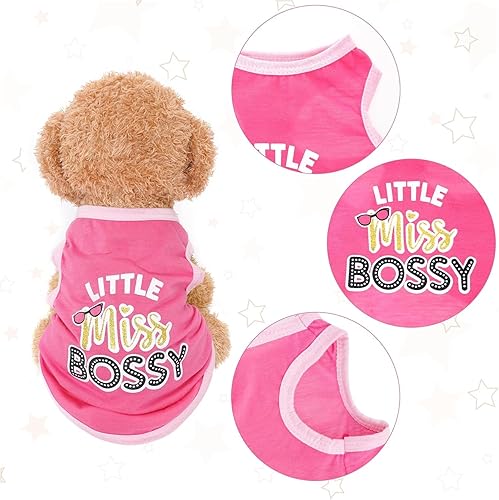 4 Pack Dog Shirts Summer Printed Puppy Clothes Cute Sleeveless Pet T Shirts Dog Clothes for Small Medium Dogs Cats Girl(M)(Adorable Pattern for Girl,X-Large)