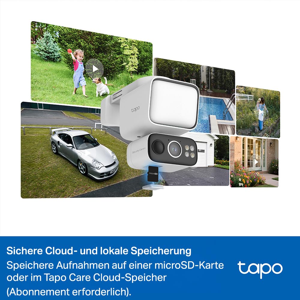 Tapo C615F KIT 360° Flutlichtkamera | Solar Überwachungskamera Außen mit Akku | 2K 3MP | KI-Erkennung | 24/7 Aufnahme | 2-Wege-Audio | Lokale MicroSD & Cloud | Kompatibel mit Alexa & Google