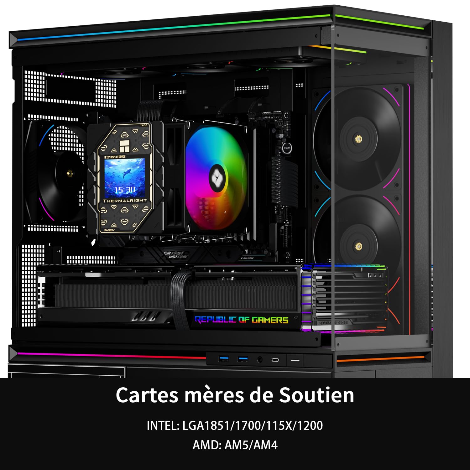 Thermalright Peerless Assassin 120 Vision ARGB Black CPU, raffreddamento PC con 6 heatpipes, display magnetico da 2,8" (risoluzione 320x240) per AMD AM4/AM5 e Intel LGA1700/1851