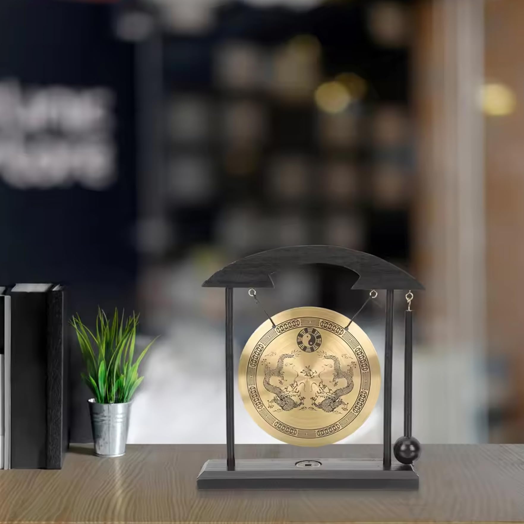 Licsaliwe Feng Shui Gong, Brass Desktop Zen Art Home Decor, Housewarming Congratulatory Blessing Gift for Home, Office, Bedroom, Living Room, Entry Way