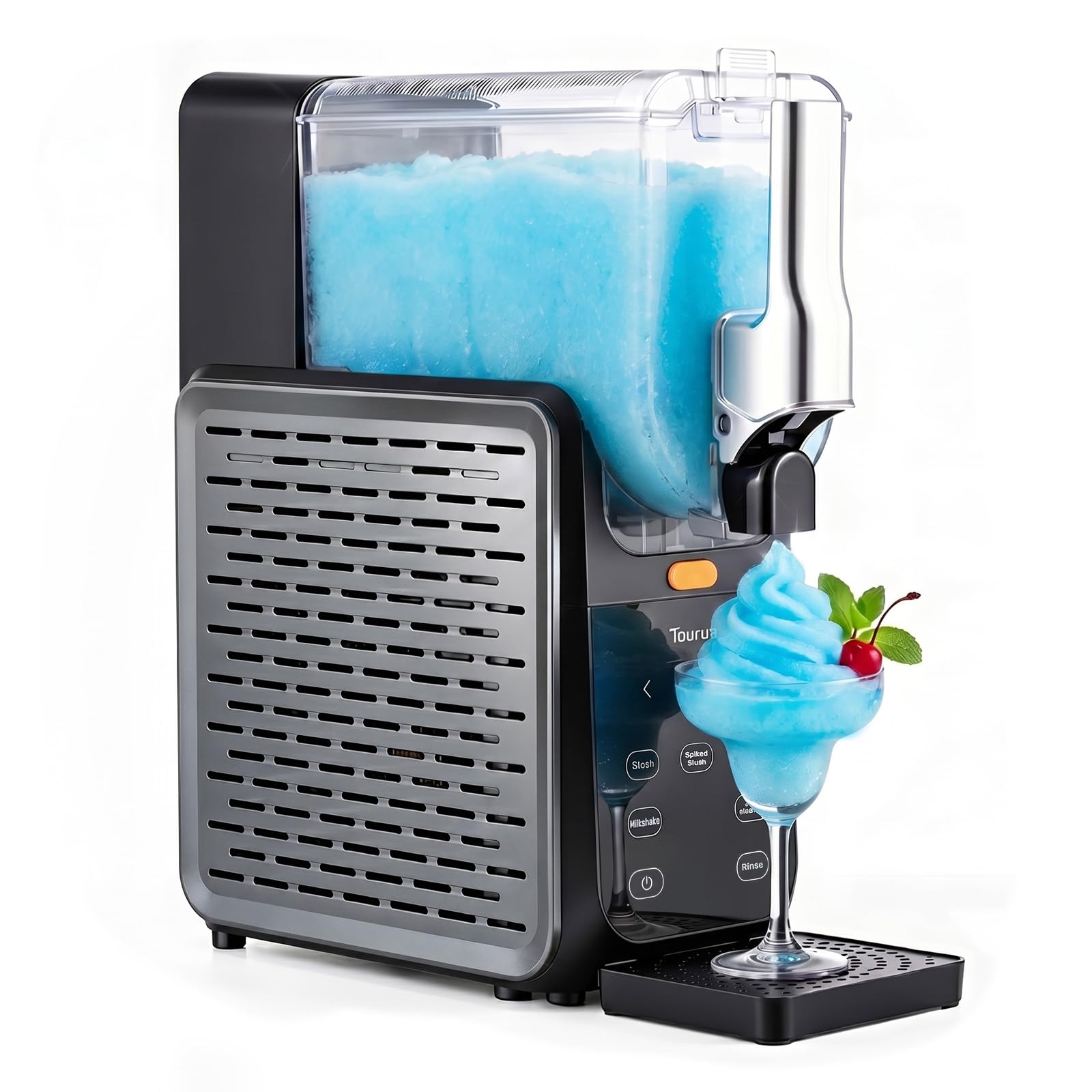 Slushie-Maschine, 2,8L Großbehälter, 15 Min Schnellkühlung, 24h Kältehaltung, Ein-Tasten-Selbstreinigung, 5 Programme, Multifunktions-Eismaschine für Slush, Milchshakes & Cocktails