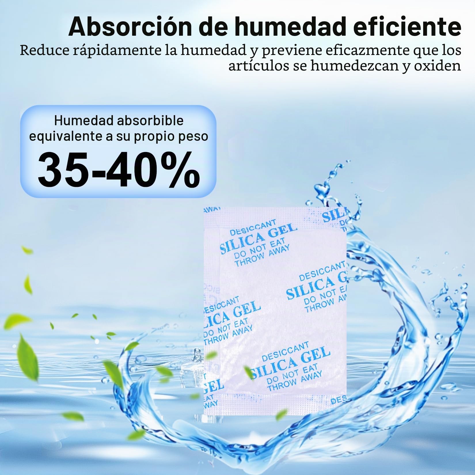 18 Pcs Bolsas de Gel de Sílice, 25g Bolsas Desecantes Absorbente de humedad, Bolsitas de Gel de Sílice, Sobres Desecantes para Ropa Cajones Zapatos Armarios Deshumidificadores