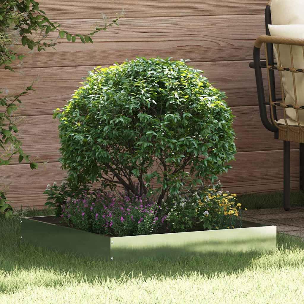 Bordure de pelouse en acier inoxydable argenté - 60 x 60 x 13 cm - Bordure de jardin en métal durable pour parterre de fleurs et aménagement paysager - Bordure de pelouse robuste en tôle d'acier