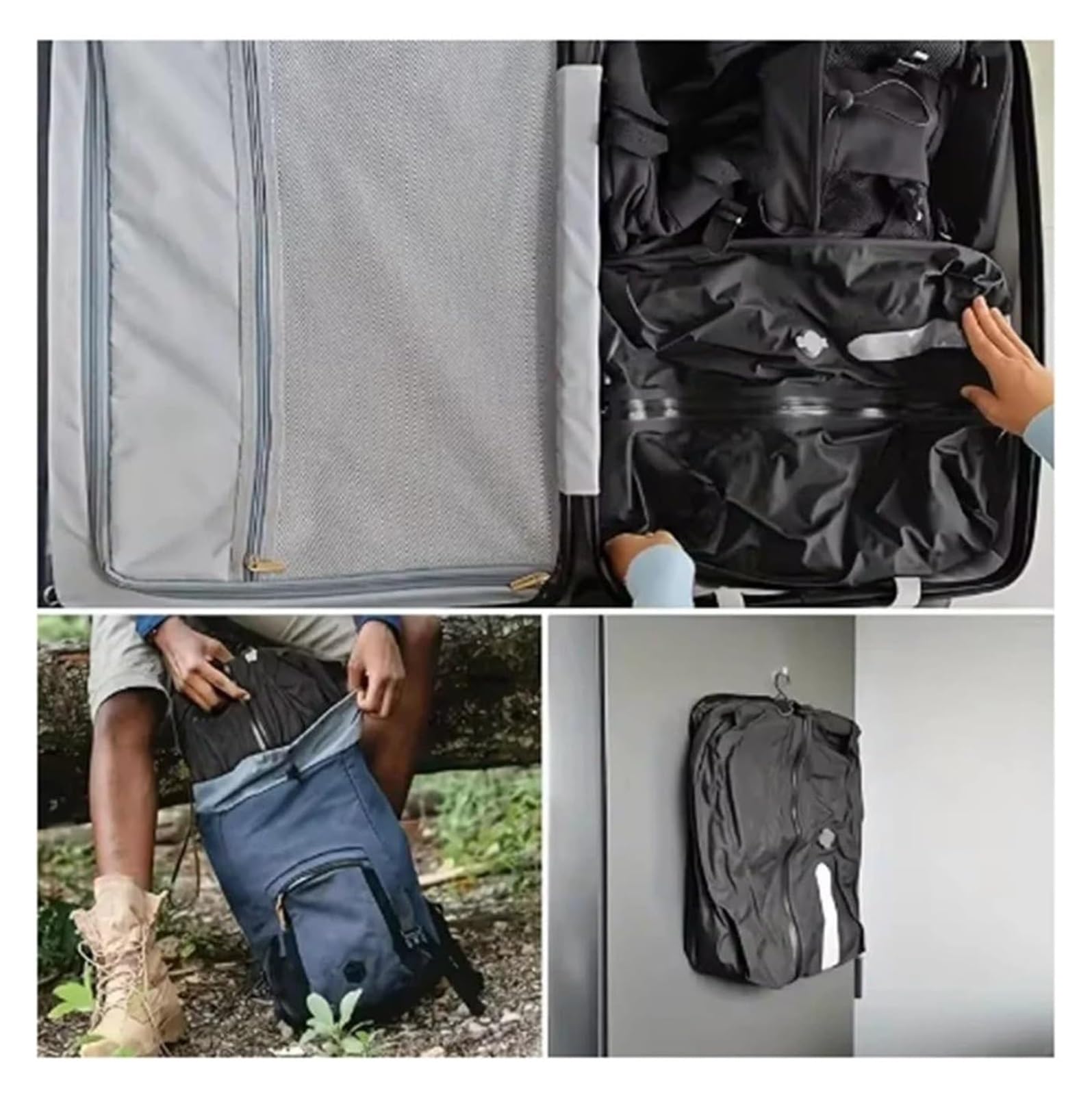 Per Moto Borsa Da Viaggio A Compressione Sottovuoto Per Vestiti Zaini E Imbarco Sigillata Per Viaggi Affari Moto Borsa Laterale(2 Pcs Black)