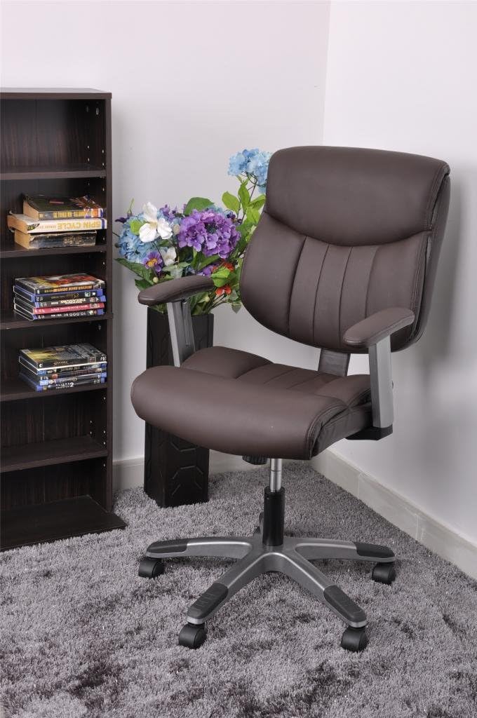 FurnitureR 360 Swivel Brown Leather Office Computer Desk Chair Amazon