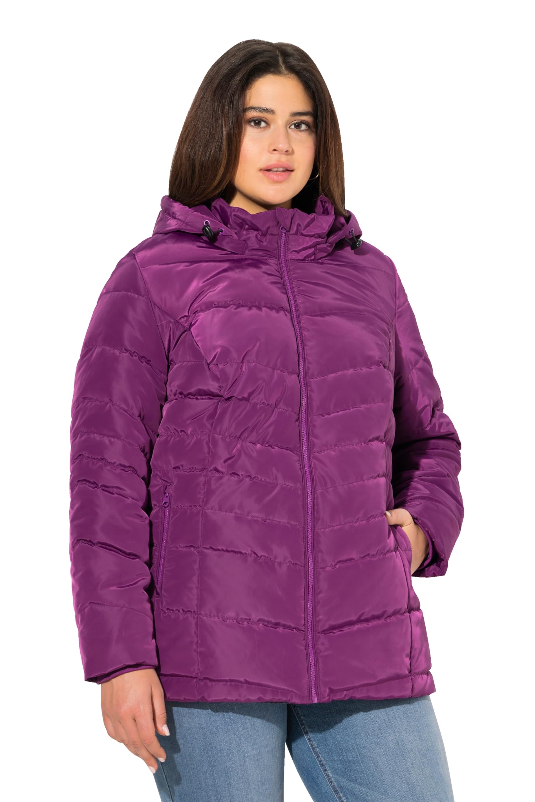 Ulla Popken Damen große Größen Übergrößen Plus Size HYPRAR Steppjacke, wasserabweisend, Kapuze 820889