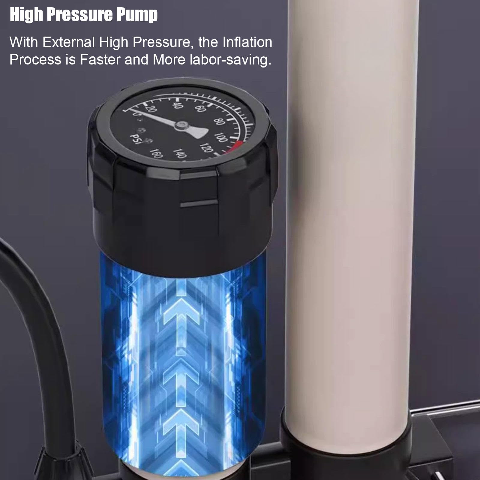 Bomba de Bicicleta con Manómetro - Bomba de Aire para Bicicleta Compatible con Válvulas Schrader y Presta - Bomba de Piso para Neumáticos de Bicicleta de 11 Bar / 160 PSI,B