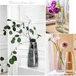 FANTESTICRYAN Ins Modern Glass Vase Irised Crystal Clear Glass Vase for Home Office Decor(Crystal Gray)