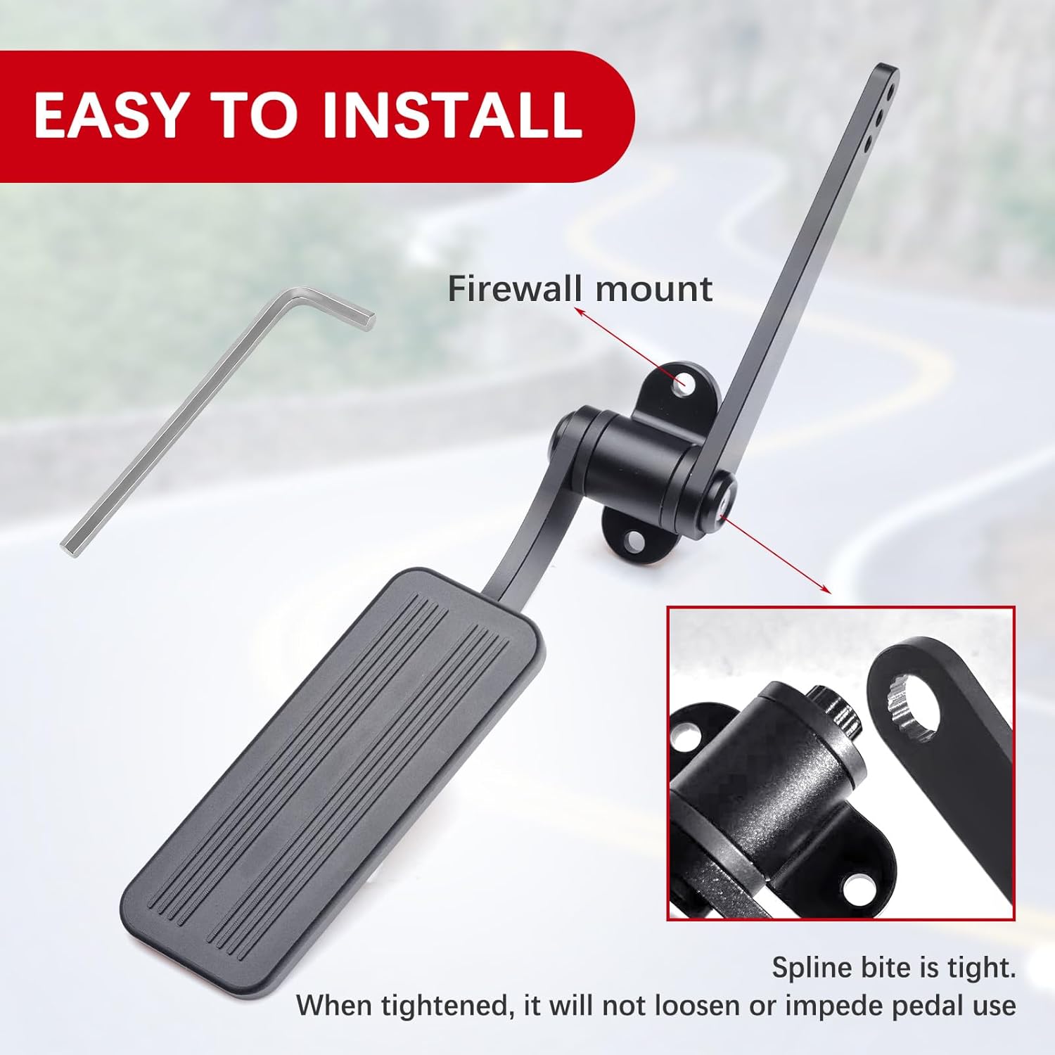 Gas Pedal, Aluminu Throttle Pedal Assembly,Universal Dual Contorl Gas Pedal Accelerator Throttle Pedal Compatible with Chevy Ford Mopar Street Rat Rod