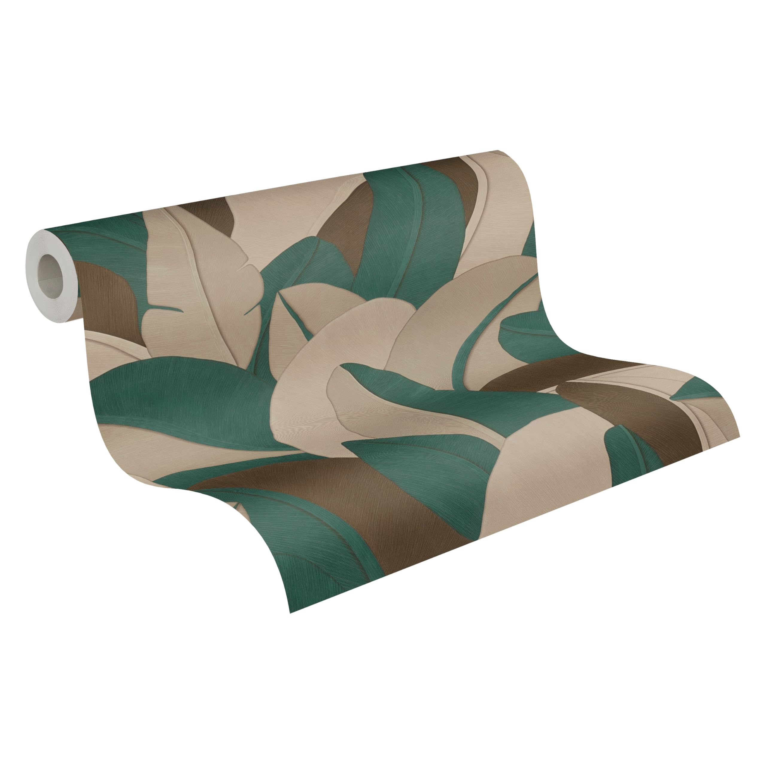 Papier peint motif feuille de palmier beige et marron 790392