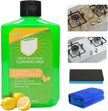 Cleaning Milk House Cleaner, Multifunctional Concentrated Cleansing Lotion,Household Kitchen to Heavy Oil Stains, Effectively Remove Stains Cleaning Supplies for Household Kitchen(300ML/10.6oz)