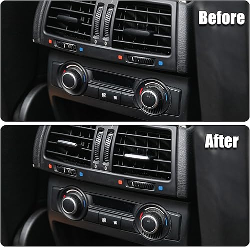 Miniatura 4 de X AUTOHAUX 2 unids fila delantera aire acondicionado salida de aire acondicionado pestaña clip reparación cromo plateado AC Vent Trim para BMW X5