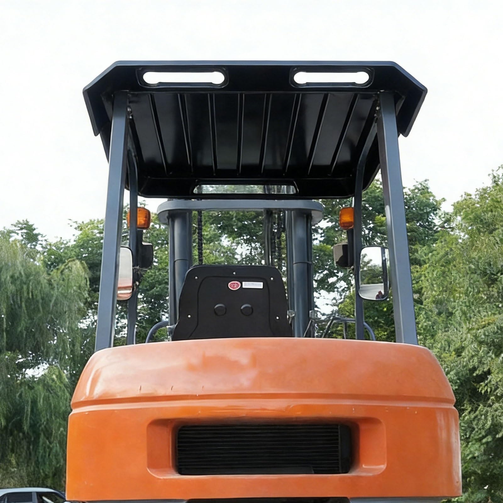OWOHYG Tractor Canopy Cool Top Mower Canopy Made Of Pvc-U Material All-Weather Suitable Reduce Heat And Glare 110Cm X 120Cm Easy Access Weatherproof Tractor Roof Canopy.Black
