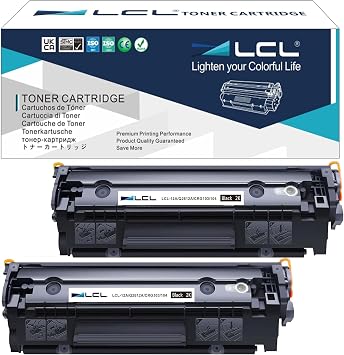 LCL Compatible Toner Cartridge Replacement for HP 12A Q2612A LaserJet 1010 1015 1012 1018 1020 1022 1022n 1022NW 3015 3030 3020 3050 3052 3055 M1005 M1319 M1319F 2-Pack Black