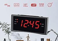 Vista 3 de HANNLOMAX Radio despertador HX-151CR, radio PLL AM/FM, alarma dual, pantalla LED roja de 1.2 pulgadas, solo operación de CA. (gris plateado)