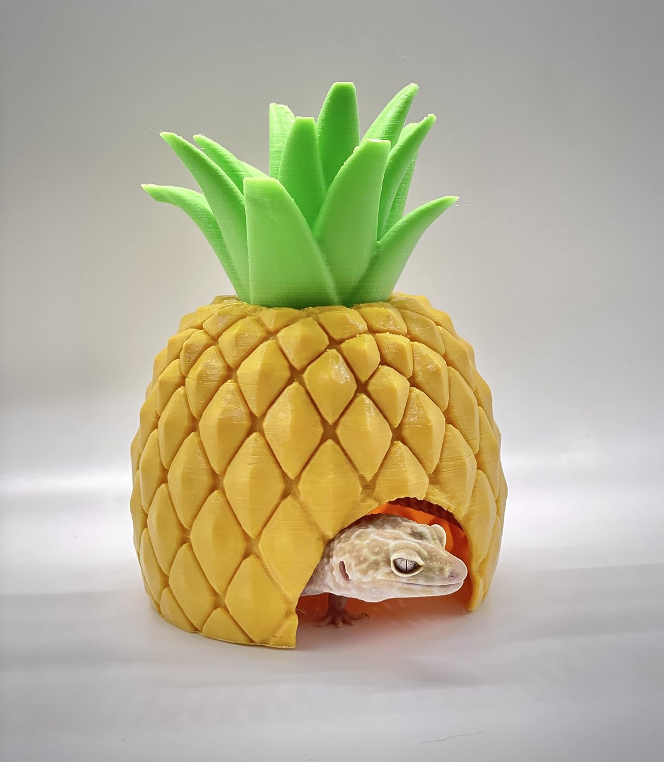 Pineapple Pet Hide - Great for Geckos, Hamsters, Frogs, Mice, Fish Tanks and Other Small Pets! Shedding Hideout Hut