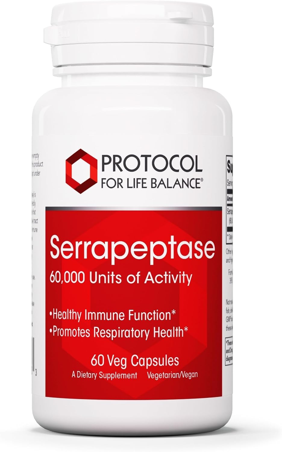 PROTOCOL FOR LIFE BALANCE Serrapeptase, Respiratory, 60 Veg Caps