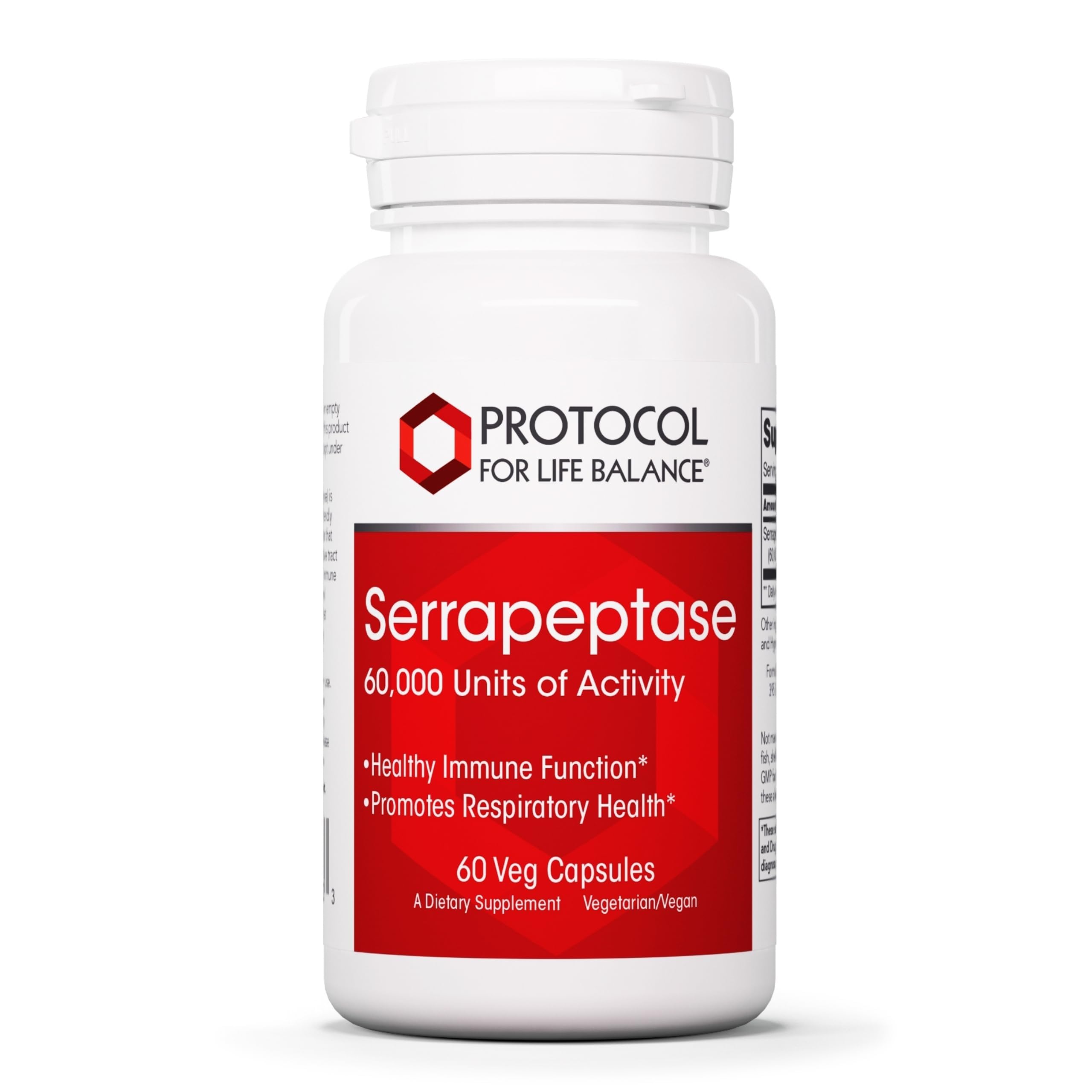 PROTOCOL FOR LIFE BALANCE Serrapeptase, Respiratory, 60 Veg Caps