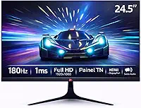 Monitor Gamer 24.5" Full HD 180Hz 1ms, 280 cd/m², Entradas HDMI/DisplayPort com Saída de Áudio e Suporte VESA Jogos, Entretenimento