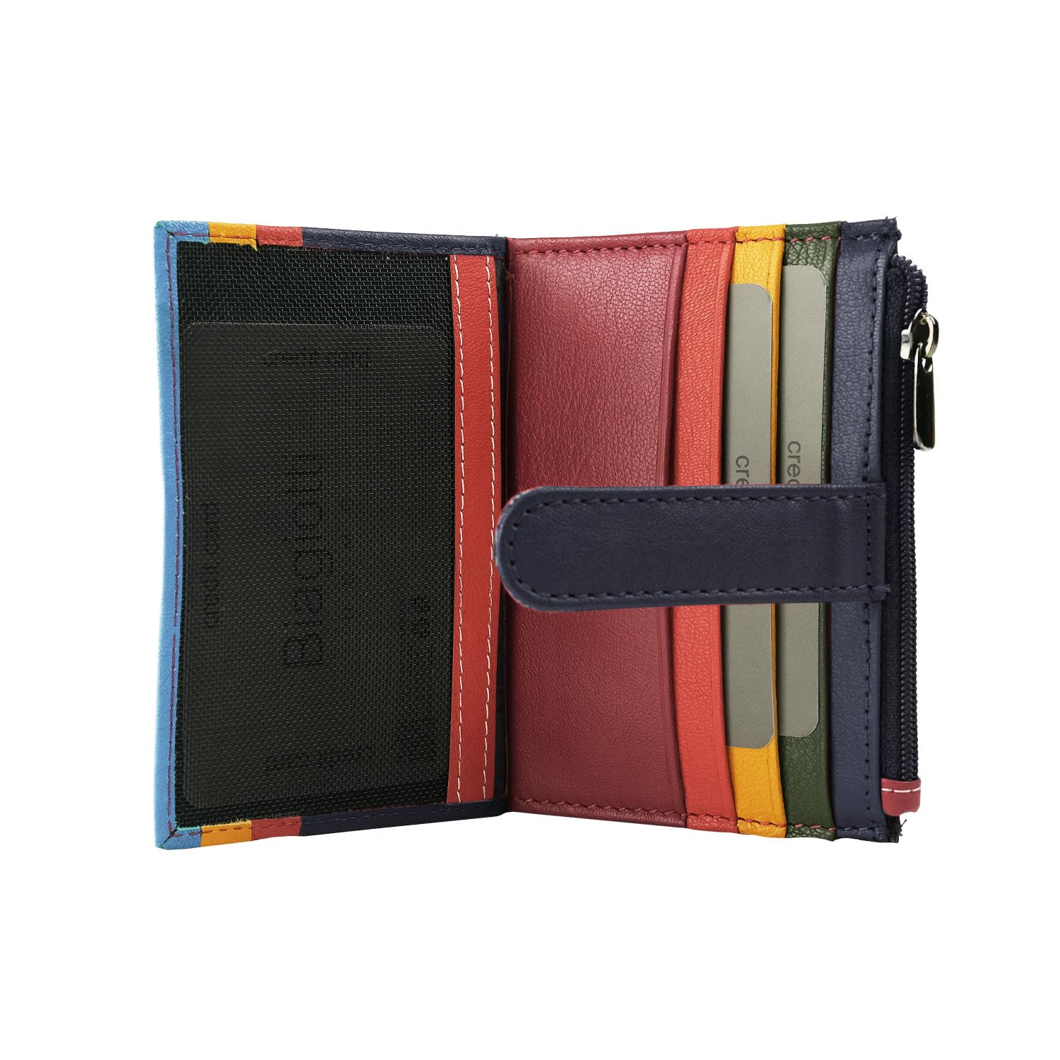 Laura Biagiotti Biagiotti - Tarjetero de piel auténtica, unisex, con bolsillo y caja, Navy 53, Moderno