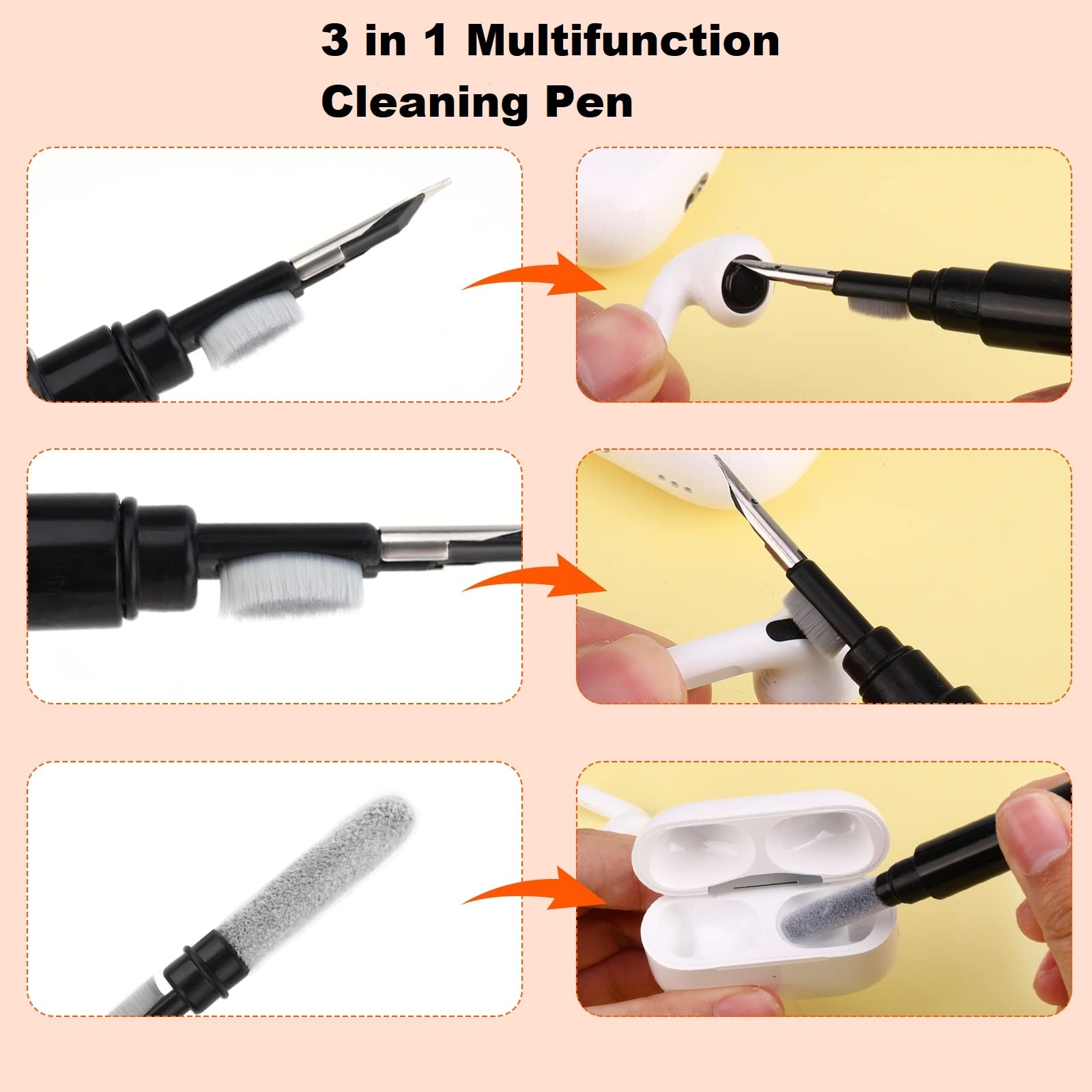 Gommini Per AirPods Pro HiFan - 4 Paia Con Kit Pulizia 5in1, Silicone Con Fori Antirumore