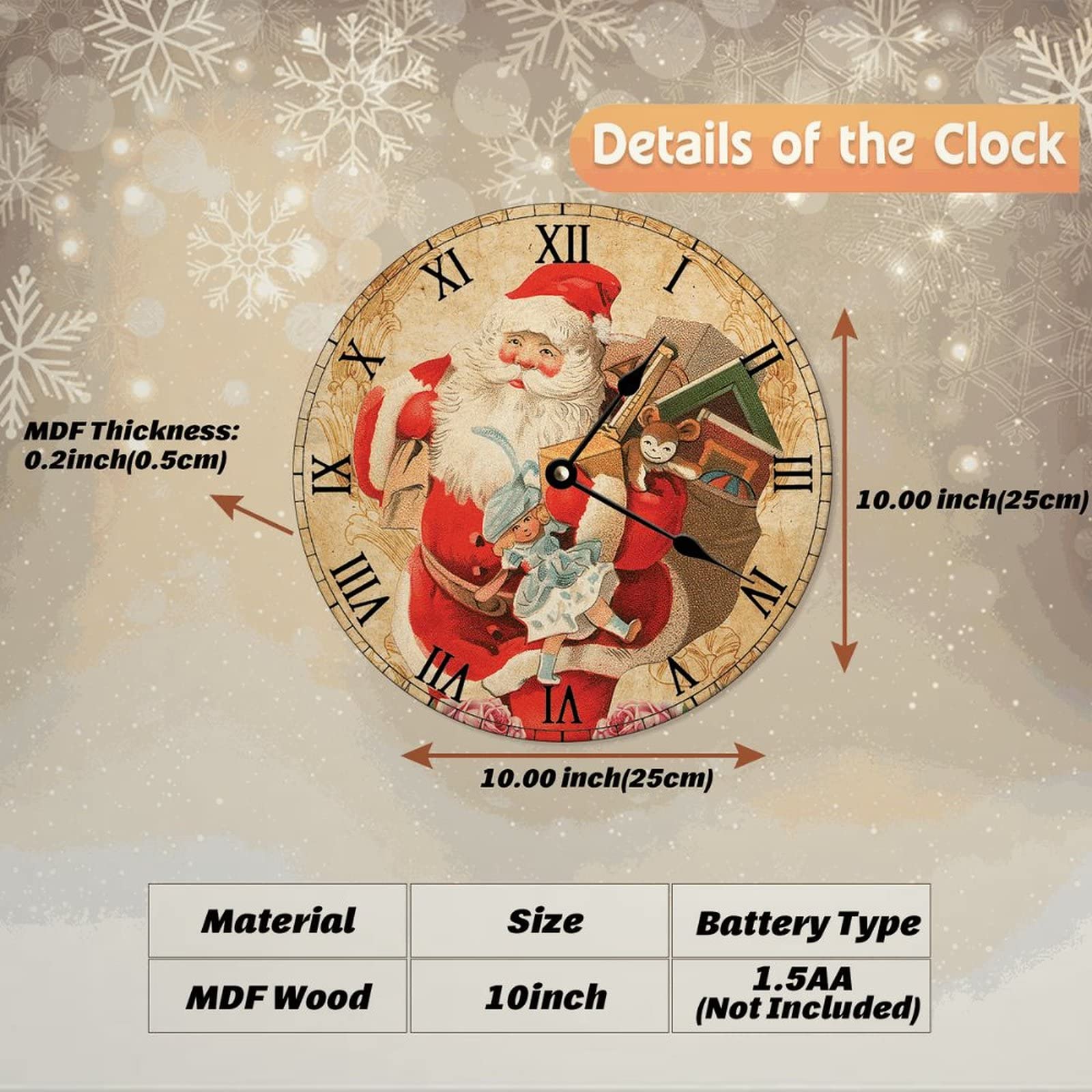 ヴィンテージ サンタクロース 壁掛け時計 It's Christmas Time Amazon