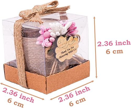 Vista 115 de HTF - Juego de 10 portavelas de madera para decoración de baby shower, regalos de revelación de género, portavelas de madera para baby shower Marrón